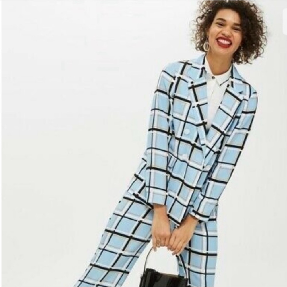 Topshop Plaid Trousers Size 4 (Fits like 2)